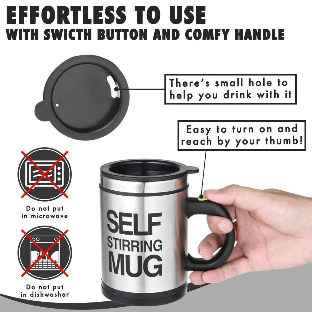 400ml Self Stirring Mug Double Click Control Auto Magnetic Mug
